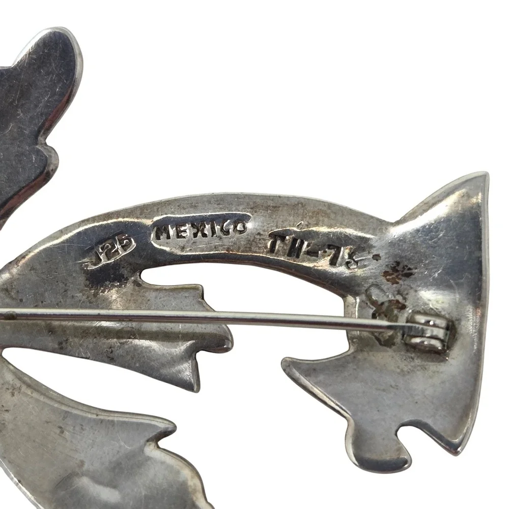 Vintage TAXCO Mexico Sterling Silver 925 Palm Tree‎ TH-75 Pin Brooch 8.9g